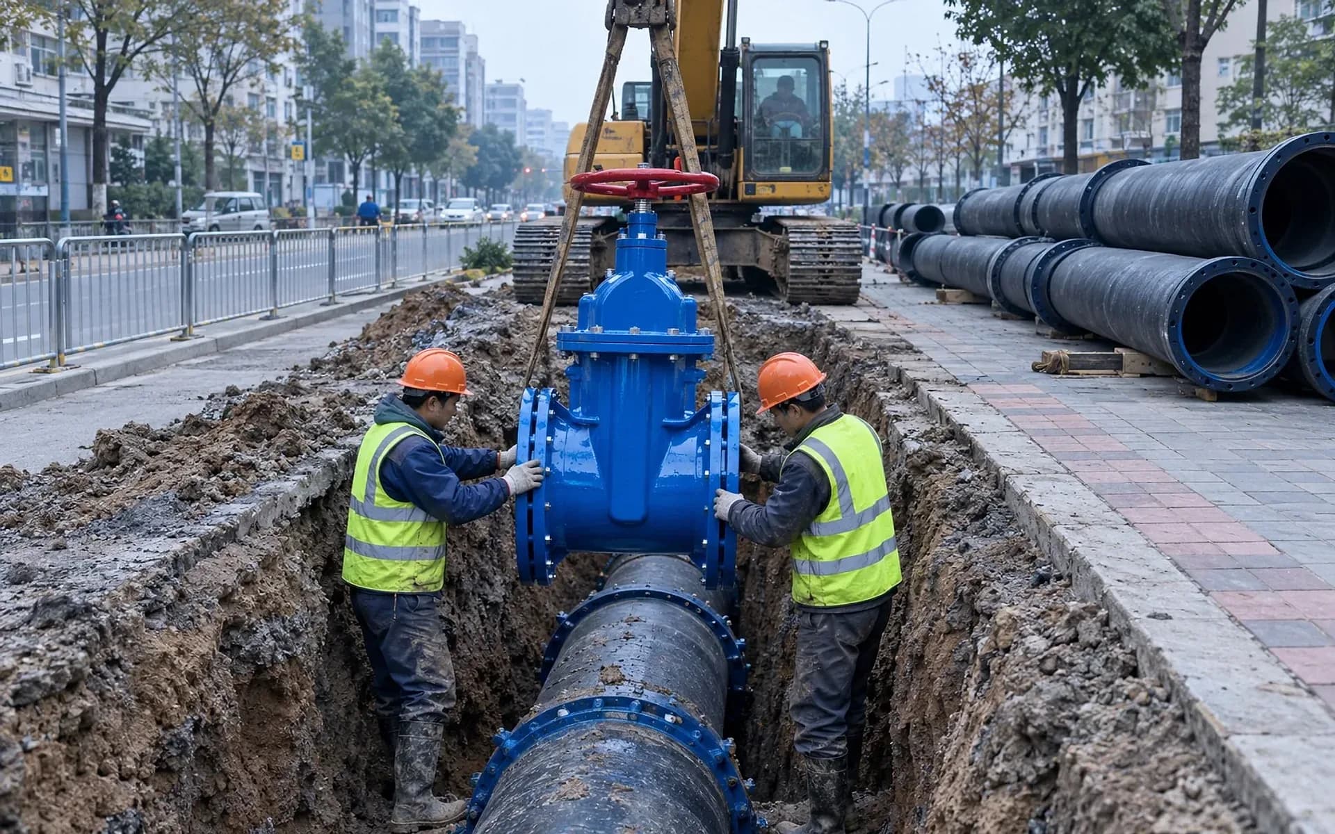 市政供水管网施工现场